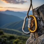 a carabiner attached to a rope