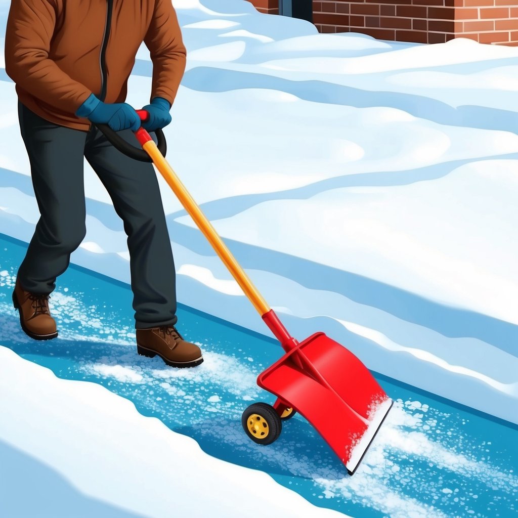 a man shoveling snow with a shovel